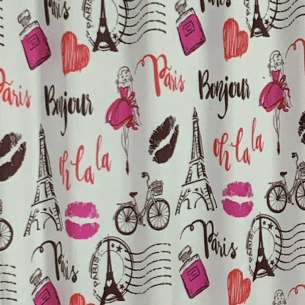 Paris Kiss Eiffel Tower Material Shower Curtain 72 In X 72 In